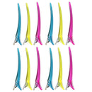 Lot Of 12 Pieces Metal Plastic Salon Hair Clips Hairdressing Sectioning Clamps Section Grips Tools Styling Accessories