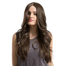 Women Long Middle Part Wig Natural Brown Curly Synthetic Hair Wigs Cosplay