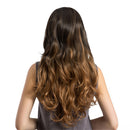 Elegant Women Girls Ombre Long Curly Wavy Synthetic Hair Wigs With Cap Black Brown for Costume Cosplay Party Daily Use
