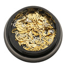 Lot Nail Art Decoration DIY Gold Wheel Clock Parts Small Thin Metal Spangle Charm Glitter Tips kit