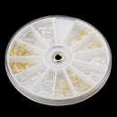 Lots Silver Gold 3D Nail Art Hollow Round Circle Glitters Charms Tips DIY Decorations Rings Manicure Wheel