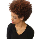 11 Inches Womens Short Curly Wavy Synthetic Hair Full Wigs With Cap Brown