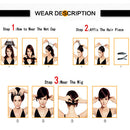 11 Inches Womens Short Curly Wavy Synthetic Hair Full Wigs With Cap Brown
