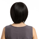 12 Inch Fashion Women Short Real Human Hair Wig with Bang Natural Straight Bob for Daily Party Cosplay Black