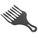 Friction Free High Low Gear Plastic Hairdressing Afro Hair Pick Comb Detangle Wig Braid Styling Lift Hairbrush Wide Tooth Black