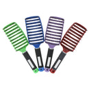 Paddle Detangling Hair Brush Curved Vented Nylon Bristle Pins Hairbrush Comb for Women Long Thick Thin Curly & Tangled Hair Random Color