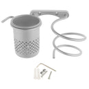 Spring Wall Mounted Hair Dryer Blower Holder Organizer Rack Stand Shelf + Comb Flat Iron Curling Wand Storage Cup + Plug Hook for Bathroom Washroom