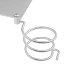 Lightweight Aluminum Spring Wall Mount Hair Dryer Holder Organizer Rack + 2pcs Toothpaste Toothbrush Curling Wand Storage Cups + Plug Hook for Bathroom