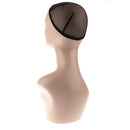 18 Inch ABS Female Mannequin Head Manikin Model Stand for Jewelry Hat Wig Scarves Display Showcase with Net Cap