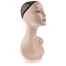 18 Inch ABS Female Mannequin Head Manikin Model Stand for Jewelry Hat Wig Scarves Display Showcase with Net Cap