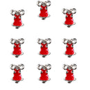 Pack of 20 Pieces Lovely Red Christmas Bell 3D Nail Art Decorations Alloy Rhinestone Charms Cute Nails DIY Manicure