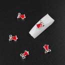 Pack of 20 Pieces Lovely Red Christmas Bell 3D Nail Art Decorations Alloy Rhinestone Charms Cute Nails DIY Manicure