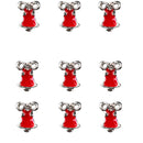 Pack of 20 Pieces Lovely Red Christmas Bell 3D Nail Art Decorations Alloy Rhinestone Charms Cute Nails DIY Manicure