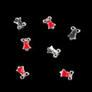 Pack of 20 Pieces Lovely Red Christmas Bell 3D Nail Art Decorations Alloy Rhinestone Charms Cute Nails DIY Manicure