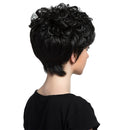 Elegant Women Short Fluffy Curly Layered Synthetic Hair Wigs With Cap for Daily Wear Costume Party Cosplay Black