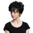 Elegant Women Short Fluffy Curly Layered Synthetic Hair Wigs With Cap for Daily Wear Costume Party Cosplay Black