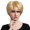 Women Fashion Charming Blond Real Human Hair Bob Wig Short Full Wigs Daily Wear /Costume Party Cosplay