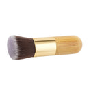 Natural Bamboo Wooden Handle Flat Top Buffer Face Foundation Loose Powder Contour Bronzer Makeup Brush Tool Dense Hair