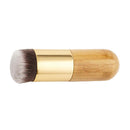 Natural Bamboo Wood Flat Top Buffer Face Foundation Loose Powder Contour Bronzer Makeup Brush Tool Dense Hair