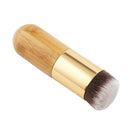 Natural Bamboo Wood Flat Top Buffer Face Foundation Loose Powder Contour Bronzer Makeup Brush Tool Dense Hair