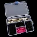 Black Hairdressing Hair Claw Section Clip Clamps U Shape Stick Bobby Pins Hairpin Set Grips Kit with Storage Box