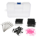 Black Hairdressing Hair Claw Section Clip Clamps U Shape Stick Bobby Pins Hairpin Set Grips Kit with Storage Box