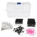 Black Hairdressing Hair Claw Section Clip Clamps U Shape Stick Bobby Pins Hairpin Set Grips Kit with Storage Box