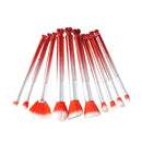 10 Pieces Professional Cosmetic Makeup Brush Kit Powder Foundation Blending Contour Kabuki Eyeshadow Make Up Set Red