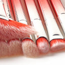 10 Pieces Professional Cosmetic Makeup Brush Kit Powder Foundation Blending Contour Kabuki Eyeshadow Make Up Set Red
