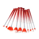 10 Pieces Professional Cosmetic Makeup Brush Kit Powder Foundation Blending Contour Kabuki Eyeshadow Make Up Set Red