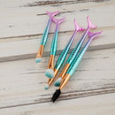 Fashion 5pcs Mermaid Cosmetic Brush Kit Face Powder Blush Foundation Eyeliner Eyebrow Eyeshadow Eyelash Lip Concealer Makeup Brushes Set