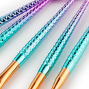 Fashion 5pcs Mermaid Cosmetic Brush Kit Face Powder Blush Foundation Eyeliner Eyebrow Eyeshadow Eyelash Lip Concealer Makeup Brushes Set
