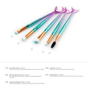 Fashion 5pcs Mermaid Cosmetic Brush Kit Face Powder Blush Foundation Eyeliner Eyebrow Eyeshadow Eyelash Lip Concealer Makeup Brushes Set