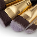 8 Pieces NATURAL WOOD Professional Cosmetic Makeup Brush Set Eyeshadow Foundation Contour Kabuki Tool Kit Black Dense Hair