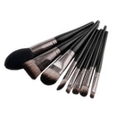 Set of 8 Pieces Black Facial Eyes Foundation Powder Cream Blush Contour Concealer Makeup Brushes Beauty Comestic Tools