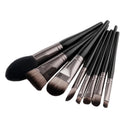 Set of 8 Pieces Black Facial Eyes Foundation Powder Cream Blush Contour Concealer Makeup Brushes Beauty Comestic Tools