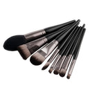 Set of 8 Pieces Black Facial Eyes Foundation Powder Cream Blush Contour Concealer Makeup Brushes Beauty Comestic Tools