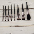Set of 8 Pieces Black Facial Eyes Foundation Powder Cream Blush Contour Concealer Makeup Brushes Beauty Comestic Tools
