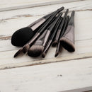 Set of 8 Pieces Black Facial Eyes Foundation Powder Cream Blush Contour Concealer Makeup Brushes Beauty Comestic Tools