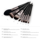 Set of 8 Pieces Black Facial Eyes Foundation Powder Cream Blush Contour Concealer Makeup Brushes Beauty Comestic Tools