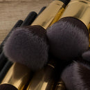 17 Pieces Black Face Eyeshadow Eyeliner Eyebrow Blush Fan Makeup Brushes Set