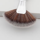 Pro Fan Shape Blending Highlighter Makeup Brush Face Powder Foundation Blush Contour Wooden Handle Cosmetic Tool