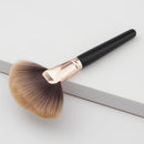 Professional Wood Handle Fan Shape Makeup Brush Face Powder Foundation Highlighting Large Brush Cosmetic Tool