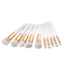 Professional 10pcs Wooden Handle Makeup Brushes Set Powder Foundation Eyeshadow Blush Contour Cosmetic Tool