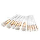 Professional 10pcs Wooden Handle Makeup Brushes Set Powder Foundation Eyeshadow Blush Contour Cosmetic Tool
