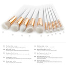 Professional 10pcs Wooden Handle Makeup Brushes Set Powder Foundation Eyeshadow Blush Contour Cosmetic Tool
