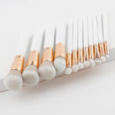 Professional 12pcs Makeup Brushes Set Powder Foundation Eyeshadow Blush Contour Cosmetic Tool White