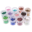 12 Bottles Corlorful Nail Art Glitter Powder Dust Confetti Nails Sequins Women Manicure Decoration Tool