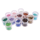 12 Bottles Corlorful Nail Art Glitter Powder Dust Confetti Nails Sequins Women Manicure Decoration Tool