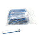 Bulk Lot 100 Pieces Oral Disposable Teeth Mouth Exam Mirrors Plastic Instruments Blue